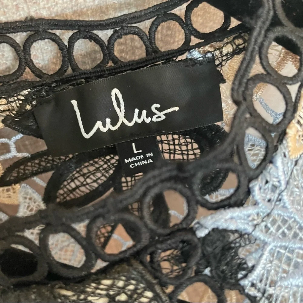 NWT Lulus Floral Crochet Lace Mini Dress - Picture 6 of 7